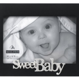 Malden International Designs Expressions Sweet Baby Black Wood Picture Frame, 4×6, Black