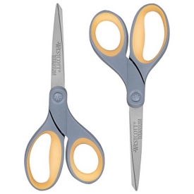 Westcott 13901 8″ Straight Titanium Bonded Scissors, Grey/Yellow, 2 Per Pack