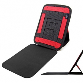 Admirable Idea Office Electronic Cable Organizer Board with Waterproof Mouse Pad, Non-Slip Computer Mouse Mat with Smart Phone Stand Holder,Red L
