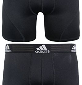 adidas Men’s Sport Performance Climalite Boxer Brief Underwear (2 Pack), Black, Medium/Waist Size 32-34