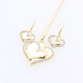 Sinfu Necklace For Women Romantic Wedding Creative Earring Set Chain Jewelry (Gold)