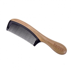 Garcoo Green Sandalwood Hair Comb, Handmade Anti-Static Detangling Buffalo Horn Comb, Natural Aroma Wooden Comb