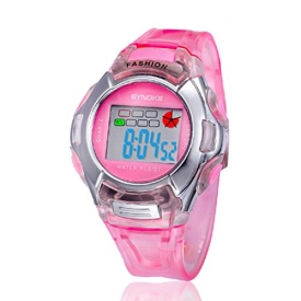 Voberry® Sports Digital LED Watches Alarm Date Rubber Wrist Watch for Children Girls Boys (Blue) Pse-276blue (Pink)