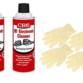 CRC Quick Dry Electronics Cleaner (11 oz) Bundle with Latex Gloves (6 Items)