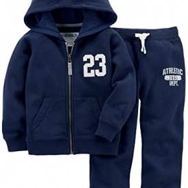 Carter’s Big Boys’ Fleece Hoody and Pant Set, Navy, 8