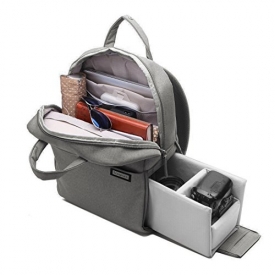 Beaspire Professional Fashion Waterproof Large Size Multifunction DSLR/SLR Travel Outdoor Laptop Bag Durable Camera Backpack for Sony Canon Nikon Olympus Lens Tripod and Accessories(D-Grey)