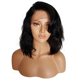 BEEOS Hair Brazilian Virgin Human Hair Full Lace Wigs Glueless Short Bob Human Hair Wigs Wavy With Baby Hair For Black Women 14inch Short Wavy Lace Wigs On Sale