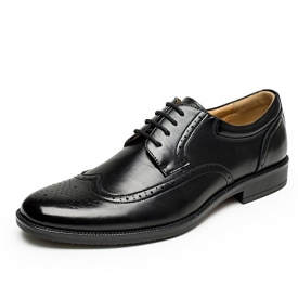 Men’s Classic Wingtip Brogue Shoes Lace Up Dress Oxfords (10 (D,M) US,Black)
