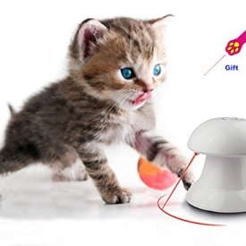 Pet Interactive Dart Laser toy Kitten Puppy Rotation Led Light Pointer Cat Dog Catch Scratching Chaser Exercise Entertainment Training Tool Automatic Rotating with Different Speeds