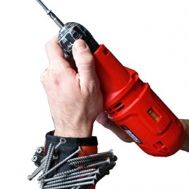 Magnetic Wristband, Super Strong Magnets Holds Screws, Nails, Drill Bits, A Black DIY Magnet Wristband, A Unique And Cool Gift Item For – Men/Women, Dad, Guys, Husband, Boyfriend, Him and Birthdays.