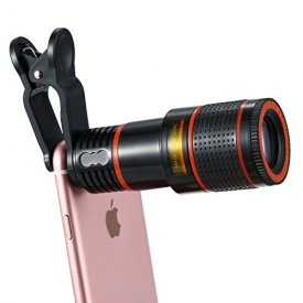 KNGUVTH Cell Phone Camera Lens Kit, 12X Optical Zoom Universal High Definition Focus Telescope Mobile Phone Lens with Universal Clip for iPhone, Samsung Galaxy, HTC, Sony, LG & Most Smartphones