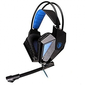 Wired Gaming Headset with Mic,Sades 709 3.5mm Stero Over Ear Headphone for PC Laptop Notebook Tablet Smartphone By AFUNTA-Blue