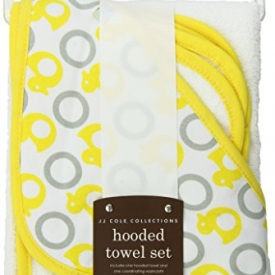 Jj Cole Two-Piece Hooded Towel Set Yellow Ducks