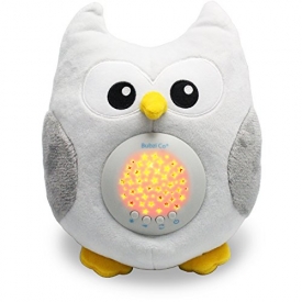 Bubzi Co Baby Sleep Aid Night Light & Shusher Sound Machine & Baby Gift, LED Star Projector & Portable Soother Stuffed Animal Owl with 10 Popular Songs For Crib to Comfort Plush Toy