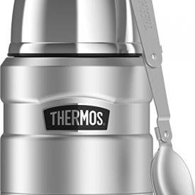 Thermos Stainless King 16 Ounce Food Jar with Folding Spoon, Stainless Steel