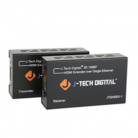 J-Tech Digital HDMI Extender By Single Cat 5E/6/7 Full Hd 1080P With Deep Color, EDID Copy, Dolby Digital/DTS, CEC Pass Through