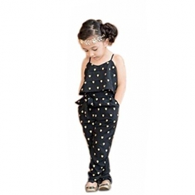 Girls Clothes,Haoricu 2017 Summer Girls Love Heart Straps Rompers Jumpsuits Piece Pants Rompers For Kids (3T, Black)