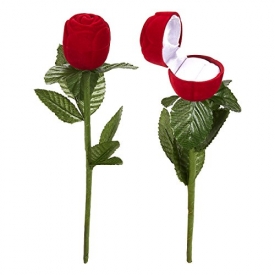 2-Piece Rose Ring Box Set – Satin Rose Jewelry Gift Boxes for Anniversaries, Weddings, Birthdays