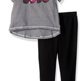 Limited Too Toddler Girls’ Fashion Top and Pant Set (More Styles Available), Black/White, 3T