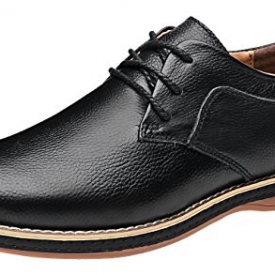 MOHEM Darren Men’s Premium Genuine Leather Lace-up Oxfords Shoes(1687008Black46)