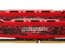 Ballistix Sport LT 8GB Kit (4GBx2) DDR4 2666 MT/s (PC4-21300) SR x8 DIMM 288-Pin – BLS2K4G4D26BFSE (Red)