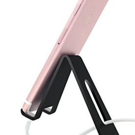 Cell Phone Stand Desk, Universal Phone Holder iPhone 5-X, all Samsung Galaxy and Note Android Smartphones, Nintendo Switch Holder for Kids, Dock, Kindle, Charging, Desktop Accessory : ABCs (Black)