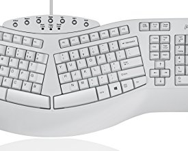 Perixx PERIBOARD-512 Ergonomic Split Keyboard – Natural Ergonomic Design – White – Bulky Size 19.09″x9.29″x1.73″