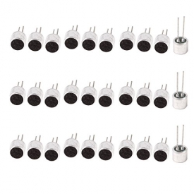 30 Pcs Electret Microphone Inserts 6050 with PCB Pins Condenser