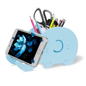 Cell Phone Stand, Cute Elephant iPhone Stand Tablet Desk Bracket with Pen Pencil Holder for Tablet Nintendo Switch iPad Smartphone, Desk Decoration Multifunctional Stationery Organiser, Made by Fynix