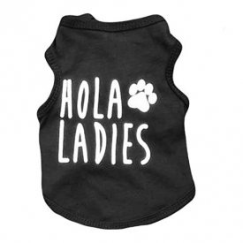 Ollypet Cool Dog Clothes Shirt For Small Pets Cats Boy Funny Black Clothing Hola Ladies Summer Teacup Apparel Top XS