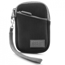 Neoprene Compact Camera Pouch with Belt Loop , Zippered Enclosure & Wrist Carrying Strap by USA GEAR – Works with Canon PowerShot G9 X , SX610 HS , ELPH 180 & More Digital Point and Shoot Cameras