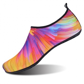 JIASUQI Classic Athletic Water Shoes Socks For Men Beach Swim Orange US 7.5-8.5 Women, 6.5-7.5 Men