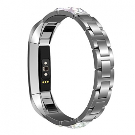 Fitbit Alta HR and Alta Bands for Women , Swees Stainless Steel Replacement Band Jewelry Design Dressy Bracelet With Rhinestone Diamond Small Size for Fitbit Alta HR and Alta, Silver, Rose Gold