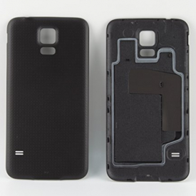 SuperGuard Samsung Galaxy S5 Battery Back Cover [with Rubber Seal Waterproof Gasket], Plain Housing Replacement Plastic Back Cover Case for Samsung Galaxy SV S5 i9600 G900 (Black)