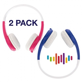 Explore Volume Limiting Kids Headphones | 2-Pack – Save 10% Compared to Purchasing Single Units | Great for School! | Blue & Pink