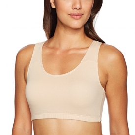 Fruit of the Loom Women’s Tank Style Built-up Sports Bra, Sand, 34