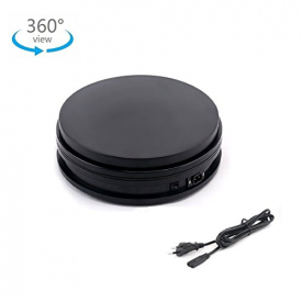 Motorized Photography Display,Newerpoint 360 Degree Electric Rotating Turntable,Automatic Revolving Platform perfect for 360 Degree Images, Product Display or Cake Display,45lb Load Dia 6inch- Black