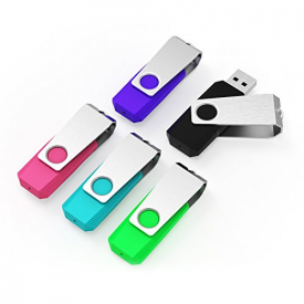 Keathy 5pcs 32GB USB 2.0 Flash Drive Memory Stick 32 gb Pen Drive (Mixed Color:Black,Blue,Green,Pink,Purple)