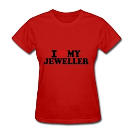 Xx-large Women I Love My Jeweller Diatinguish Custom-made Red Cotton Shirts