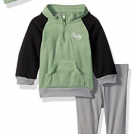 Gerber Baby Boy 3 Piece Micro Fleece Top, Pant and Cap Set, Dino, 3-6 Months