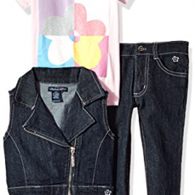 Limited Too Toddler Girls’ Fashion Top, Vest and Pant Set (More Styles Available), Dark Blue Denim_4, 3T