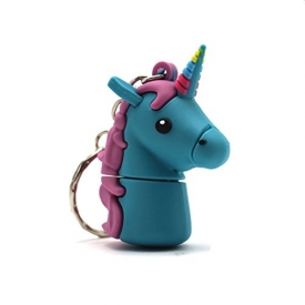 Sundiao Lovely Cartoon Unicorn PVC USB Flash Drive 2.0 Cute Gift USB Flash Memory Disk USB Flash Stick Pen Drive (64GB, Blue)