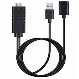 Lightning to HDMI Cable, ZAMO 1080P Lightning Digital AV Adapter for Mirroring Mobile Phone Screen to TV/Projector converter?HDMI Adapter for Android device, iPhone ,iPad,Samsung -Plug and Play(Black)