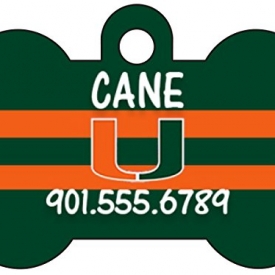 Miami Hurricanes Dog Tag Pet Id Tag Personalized w/ Name & Number