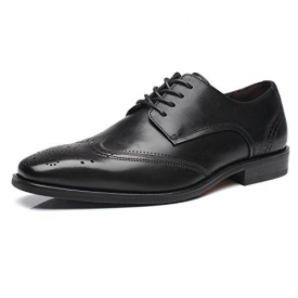 La Milano Men’s Leather Oxford Wingtip Lace Up Formal Business Casual Comfortable Dress Shoes For Men