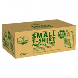 2000 Grocery / Convenience Store Small T-Shirt Carry-Out Bag Carryout 7” x 5” x 15”