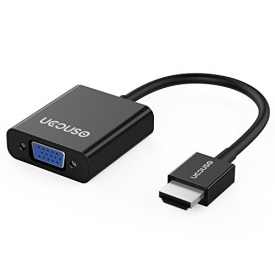 HDMI to VGA Adapter, 1920x1200P@60Hz Active Video Converter Male to Female with Micro USB Charging Port and 3.5mm Audio Port for Desktop,Laptop,Monitor,Projector,HDTV,Chromebook and More by UCOUSO