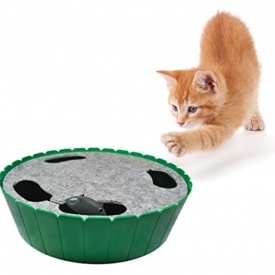 Purrfect Feline-Premium Interactive Cat Toy, Burrow Mouse, Hide & Seek Game, Twitch & Flee, Electronic Exerciser, Teaser, Safe, Quiet Track Technology, Active Healthy Lifestyle for Cats (Peek-A-Mouse)