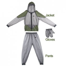 Woman and Men’s Outdoor Anti-mosquitoes Mesh Hooded Suits,OUTAD Bug Mosquito Jacket With Pants Bug Suit (XL)
