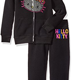 Hello Kitty Baby Girls’ 2 Piece Hooded Fleece Active Set, Black 85692, 18M